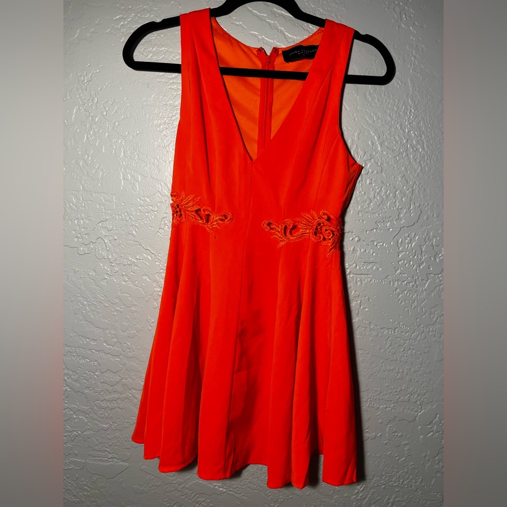 Akira Chicago Black Label Orange Cutout Dress